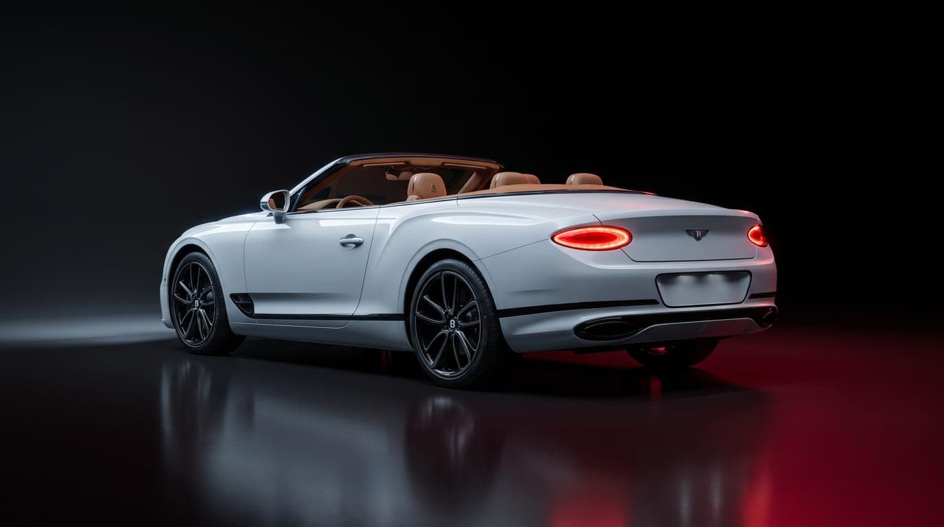Bentley Continental GT Convertible rear three-quarter view showing taillights