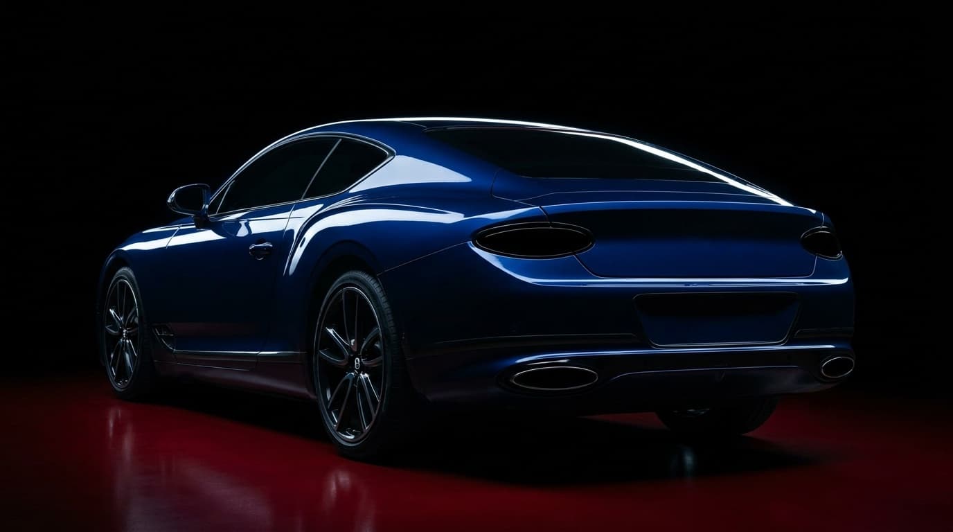 Bentley Continental GT rear three-quarter view showing taillights