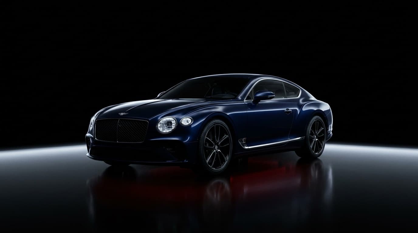 Bentley Continental GT in Midnight Sapphire, studio photograph