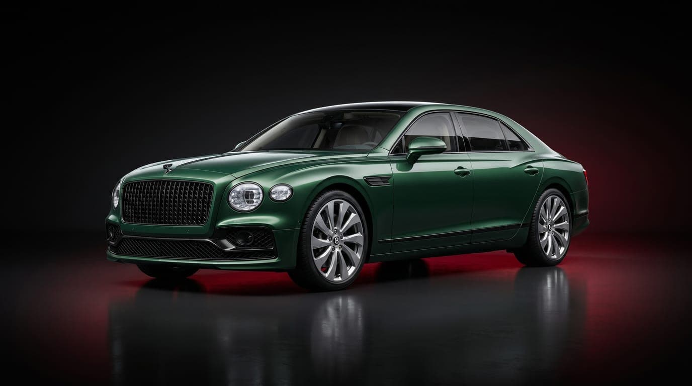 Bentley Flying Spur in Verdant, studio photograph