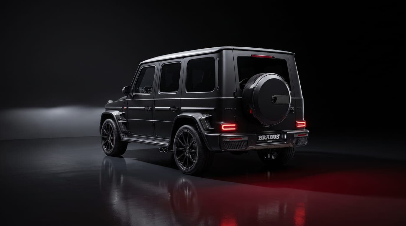 Brabus G 800 Widestar rear three-quarter view showing taillights