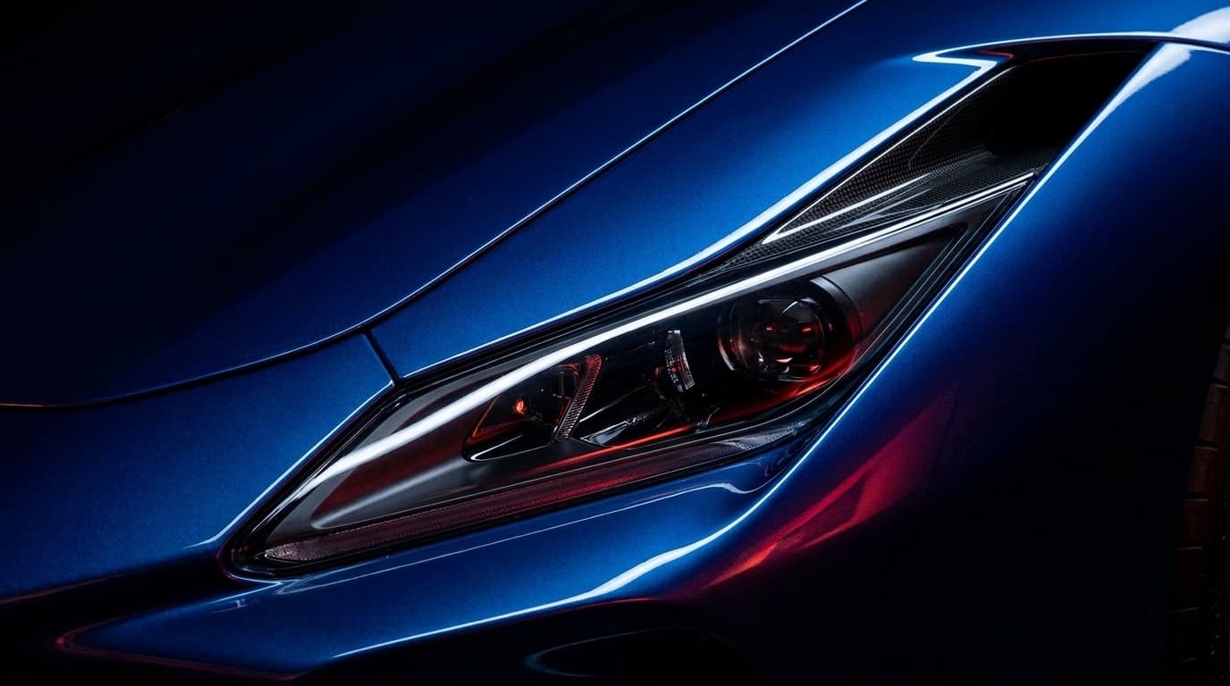 Ferrari F8 Tributo front headlight close-up detail