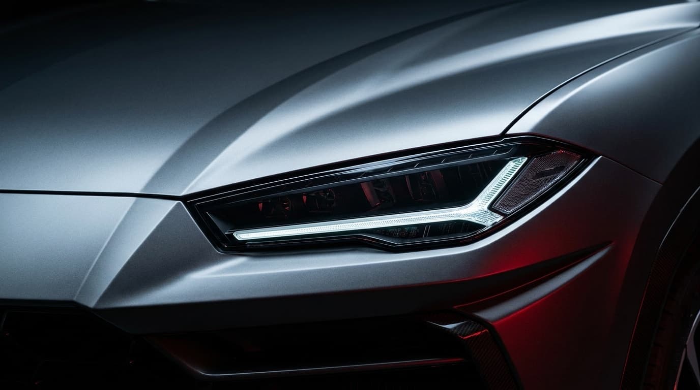 Lamborghini Urus front headlight close-up detail