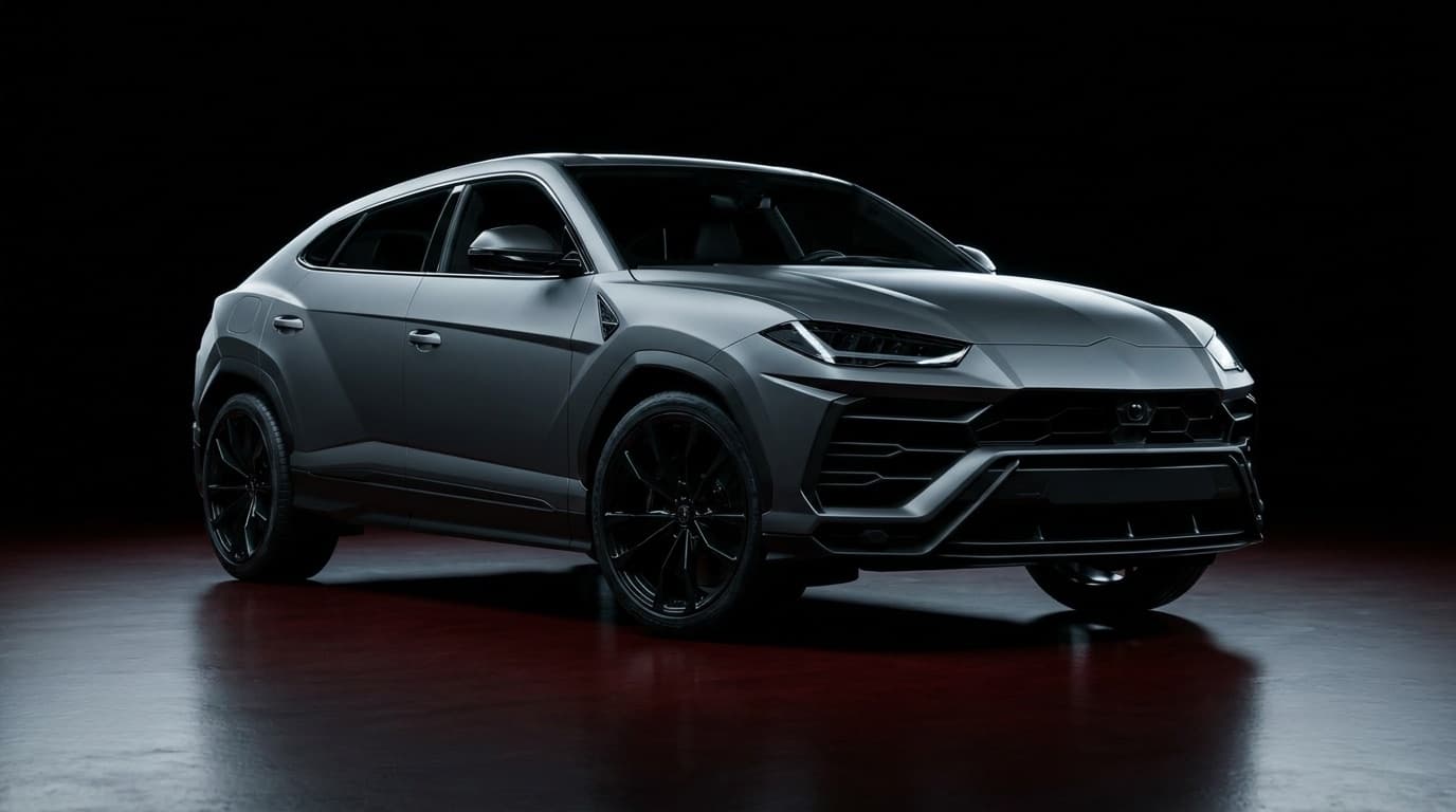 Lamborghini Urus in Grigio Keres, studio photograph