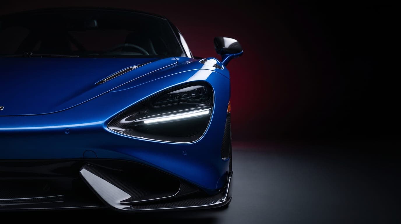McLaren 750S front headlight close-up detail