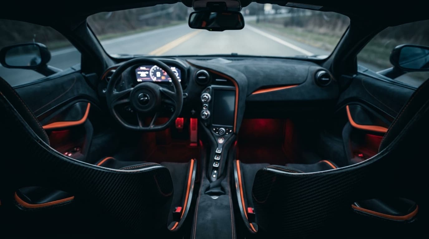 McLaren 765LT interior cockpit