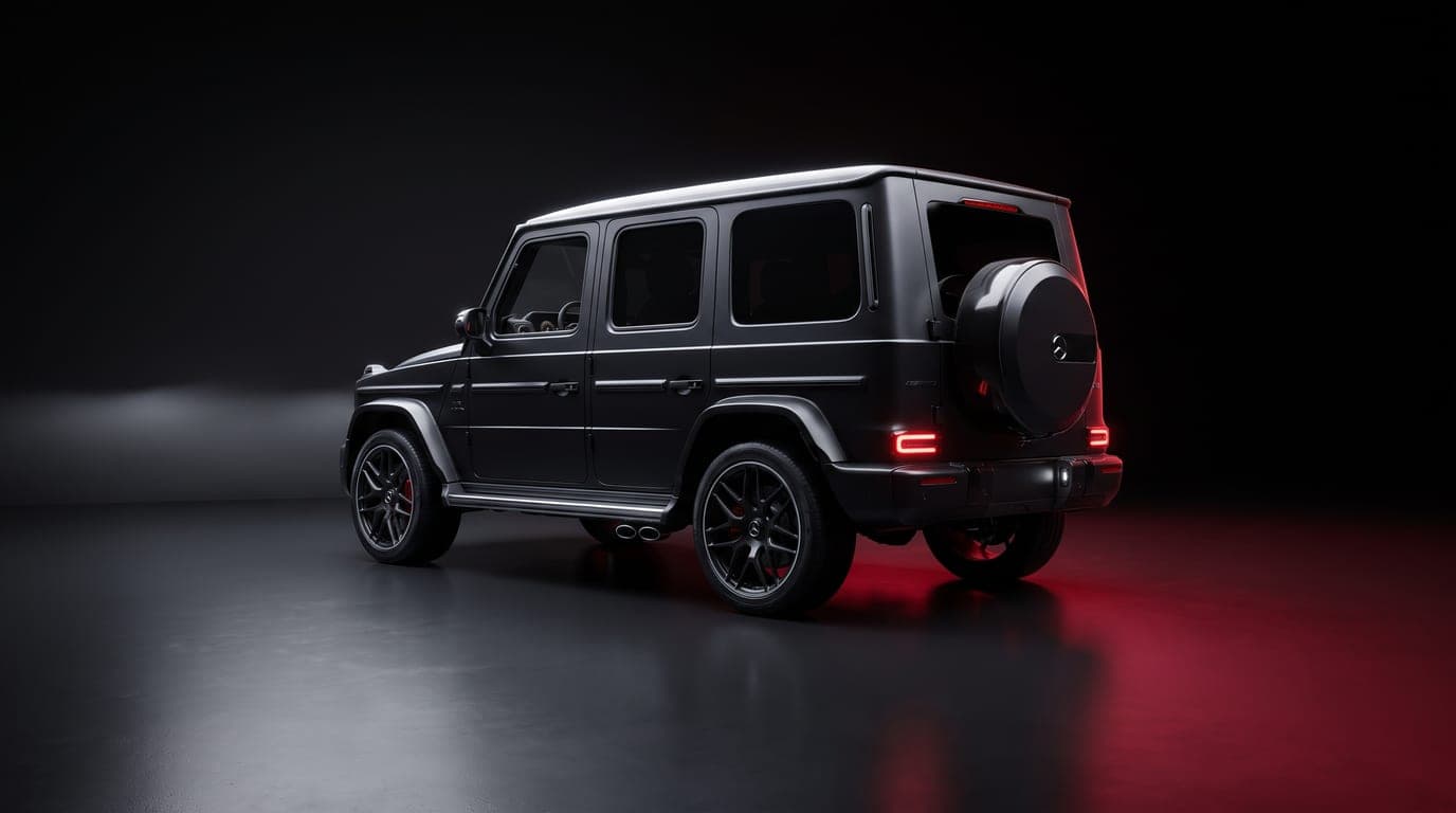 Mercedes-AMG G 63 rear three-quarter view showing taillights